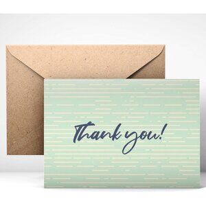 Thank You Cards (24pcs), (Model#6)"dots-Lines" Perfect for Any Occasion